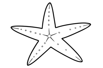 starfish silhouette line art vector illustration with a white background