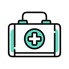 Obraz premium First Aid Kit Icon Representing Emergency Medical Care and Health Assistance