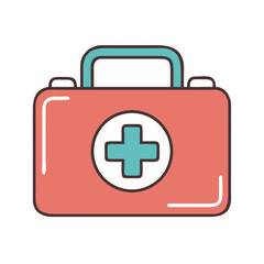 First Aid Kit Icon Representing Emergency Medical Care and Health Assistance