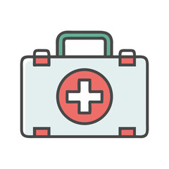 Obraz premium First Aid Kit Icon Representing Emergency Medical Care and Health Assistance