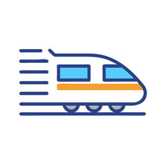 High Speed Train Icon Representing Railway Travel and Fast Public Transportation