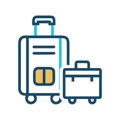 Fototapeta premium Rolling Suitcase Icon Representing Luggage and Travel Essentials