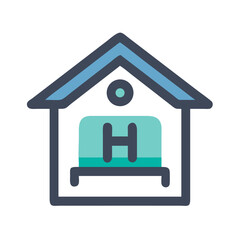 Small Hotel Icon Representing Budget Lodging and Affordable Travel Stay