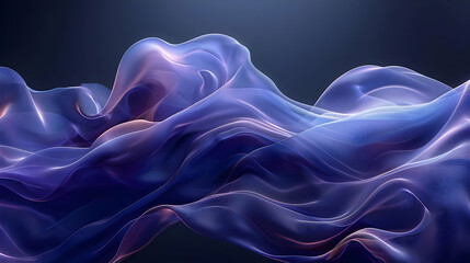 Serene undulating deep blue abstract waves, artistic digital render