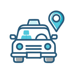 Obraz premium Taxi Car Icon Representing Local Transportation and Urban Travel Service