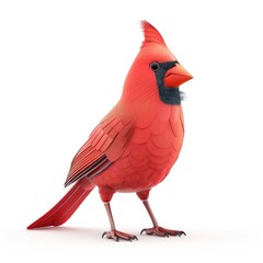 Digital rendering of a vibrant northern cardinal.