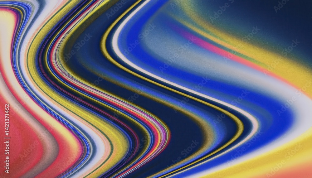 Poster vibrant abstract swirl with smooth gradient texture in red blue yellow tones for modern digital wall art, print design, or creative background enhancement

