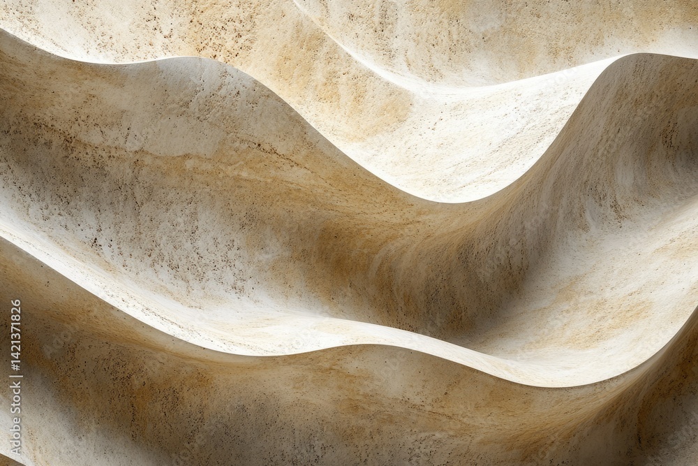 Aufkleber Abstract beige textured background with undulating waves and curves, creating a dynamic and flowing pattern.