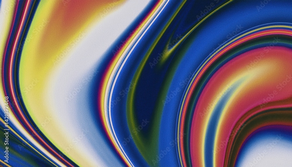 Aufkleber vibrant abstract swirl with smooth gradient texture in red blue yellow tones for modern digital wall art, print design, or creative background enhancement

