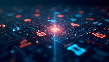 A dynamic scene of a quantum encryption...
