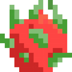 ドットで表現されたドラゴンフルーツのイラスト