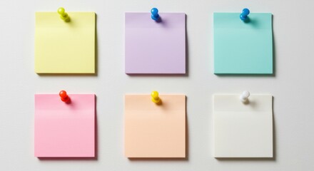 Five Pastel Sticky Notes on a Flat Surface