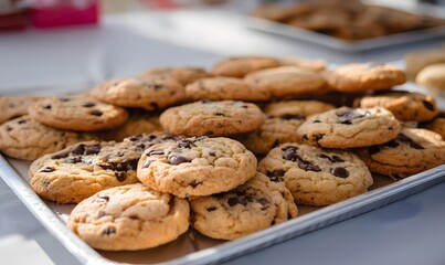 chocolate chip cookies at the Christmas bake sale, Generative AI