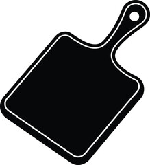 Kitchen Cutting Board in Black | Cooking Tool Silhouette Vector for Print, Craft & Culinary Design