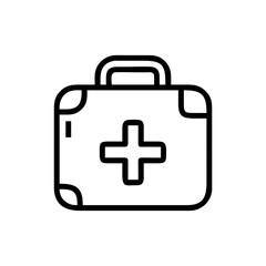 Obraz premium First Aid Kit Icon with Cross Symbol - Minimalistic Design, Vector Style, Simple Medical Kit