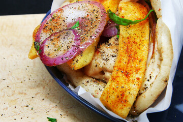 Souvlaki pita gyros Greek restaurant healthy fast food