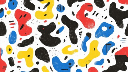 Fototapeta premium Abstract shapes create a colorful pattern on a white background