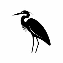 Heron standing in nature with varied backgrounds and feather colors