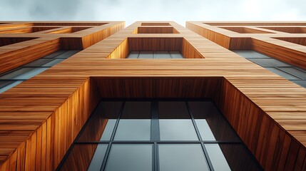 Wavy futuristic architecture exterior with glass high resolution photo