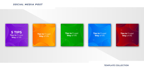 Tips for social media business marketing text here, colorful, tutorial, tips, post banner layout template background design element,	