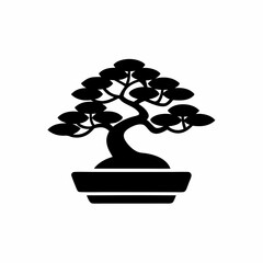creative details bonsai tree icon Vector Illustration  