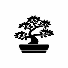 creative details bonsai tree icon Vector Illustration  