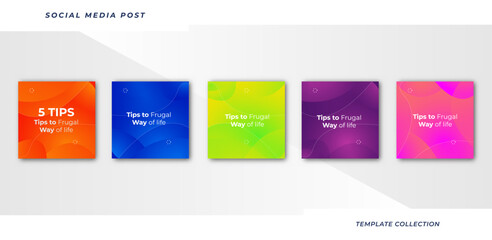 Tips for social media business marketing text here, colorful, tutorial, tips, post banner layout template background design element,