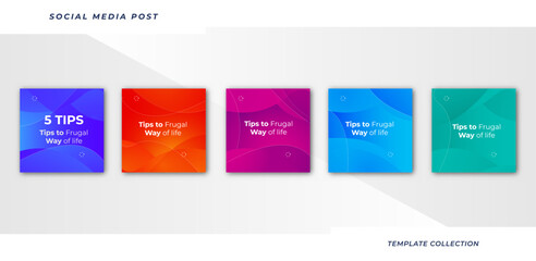 Tips for social media business marketing text here, colorful, tutorial, tips, post banner layout template background design element,