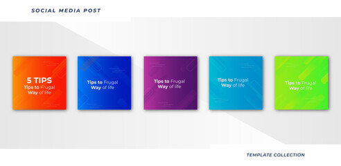 Tips for social media business marketing text here, colorful, tutorial, tips, post banner layout template background design element,