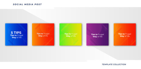 Tips for social media business marketing text here, colorful, tutorial, tips, post banner layout template background design element,