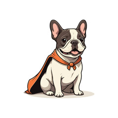 Cute french bull Dog Eating Bone Cartoon Vector Icon Illustration. Animal Nature Icon Concept icon