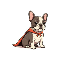 Cute french bull Dog Eating Bone Cartoon Vector Icon Illustration. Animal Nature Icon Concept icon