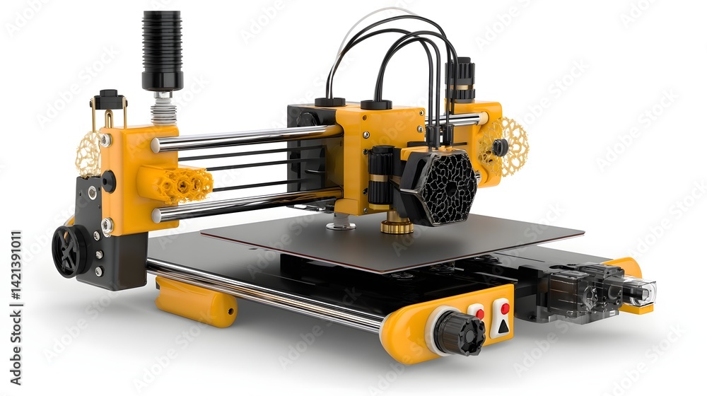 Aufkleber Compact and versatile 3D printer with dual extruders capable of producing complex multi material objects and prototypes
