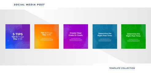 Tips for social media business marketing text here, colorful, tutorial, tips, post banner layout template background design element,