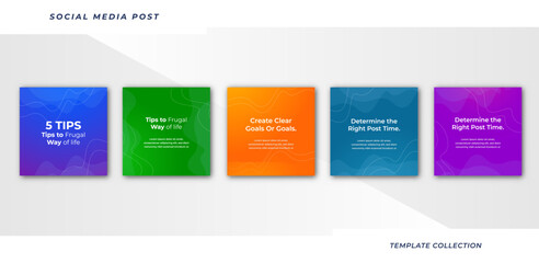 Tips for social media business marketing text here, colorful, tutorial, tips, post banner layout template background design element,