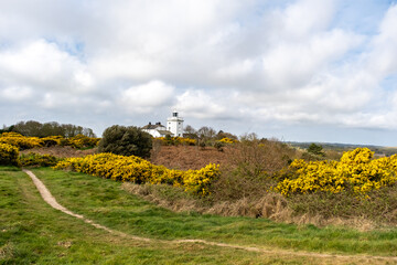 The Paston Way footpath along the cliffs in the seaside town of Cromer of on the North Norfolk Coast