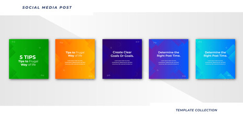 Tips for social media business marketing text here, colorful, tutorial, tips, post banner layout template background design element,