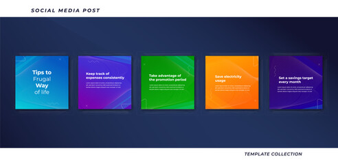 Tips for social media business marketing text here, colorful, tutorial, tips, post banner layout template background design element,