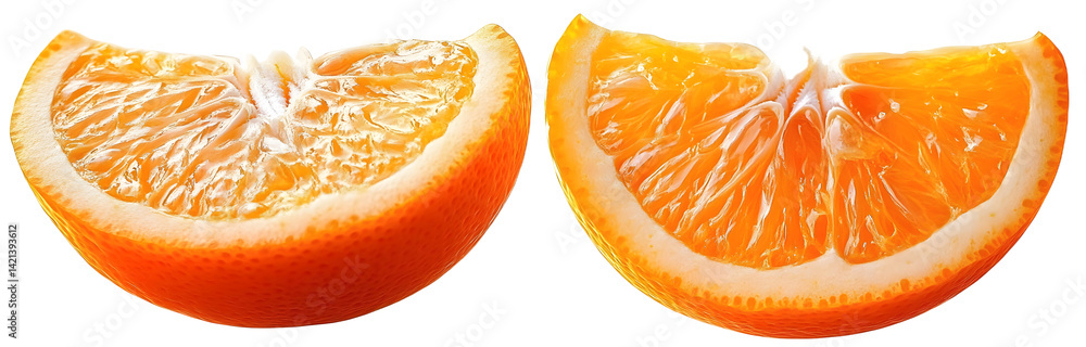 Poster orange slice isolated on white. orange with slice and half on white background. orange fruit collect