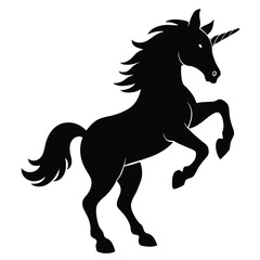 beautiful unicorn silhouette vector isolated