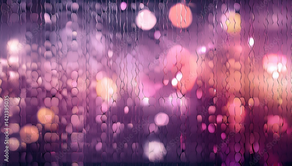 Aufkleber abstract purple bokeh light pattern with vertical paint drips for romantic design, digital art backg