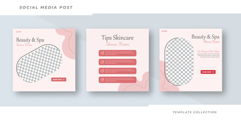 Product Skin care social media post banner design Square banner collection Makeup Salon Square Flyer Template Design