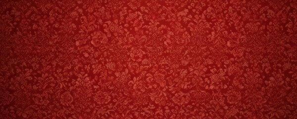 Intricate red damask, opulent floral wallpaper, ornament, damask pattern, detail