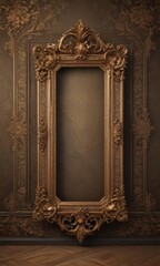 Intricate vintage frames on luxurious damask, rich textures ,  Edwardian,  damask,  background