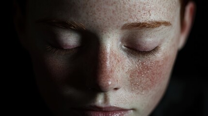 Fototapeta premium Close-up Portrait of a Person with Rosacea