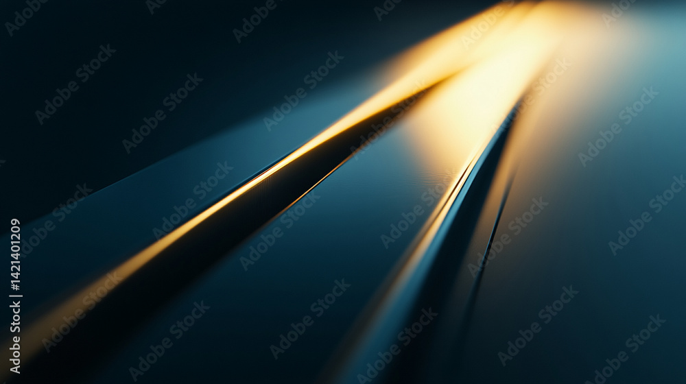 Poster dynamic light reflections on metallic surfaces abstract environment conceptual visualization
