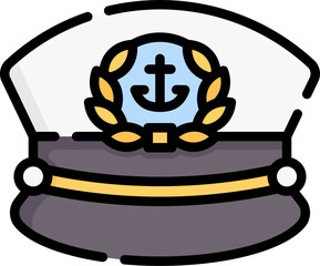 sailor hat illustration on a white background     
