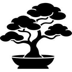 Creative details bonsai Tree icon vector illustration 
