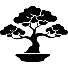 Creative details bonsai Tree icon vector illustration 
