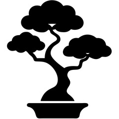 Creative details bonsai Tree icon vector illustration 
